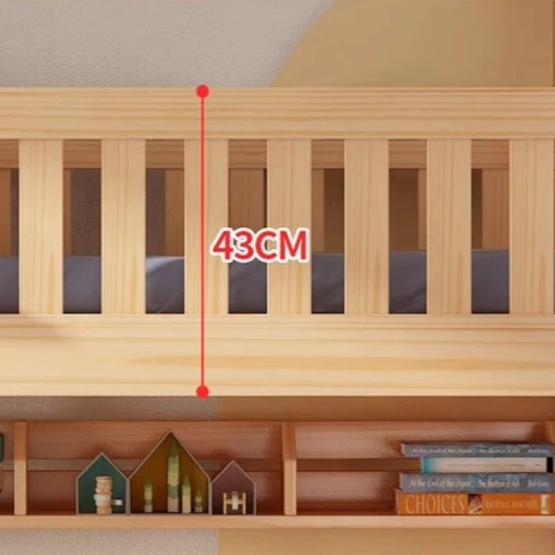 Lit Cabane Bois + Toboggan