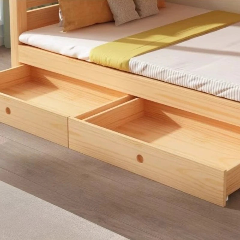 Lit Cabane Bois + Toboggan